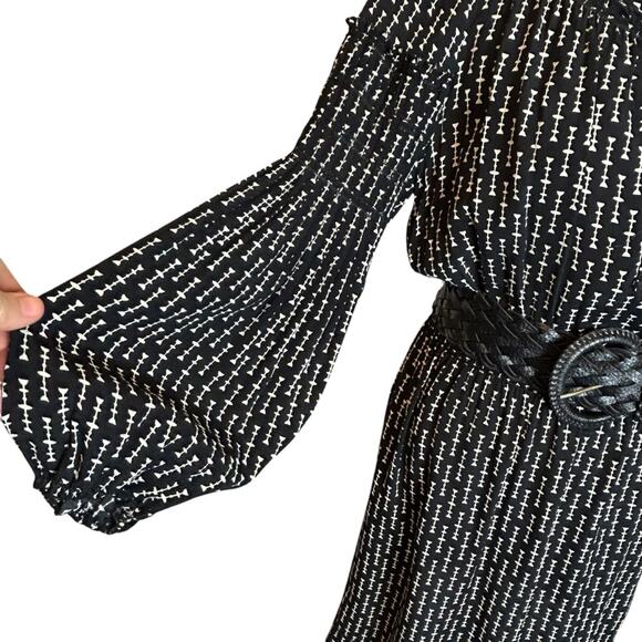 Max Studio Dress Womens Size XS Black Tan Stretch Waist Wide Belt Business Y2K - Picture 6 of 14